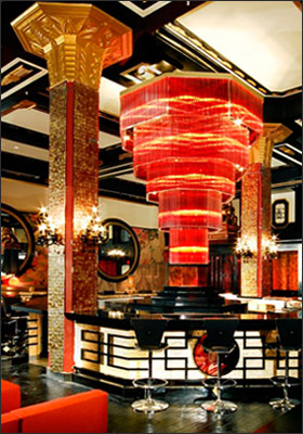 Colored Square Capiz captures the light.